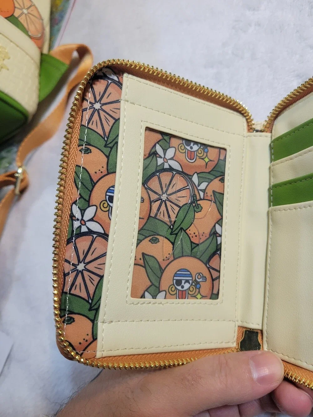 One Piece Loungefly Mini Backpack And Wallet Set Nami Tangerine NWT